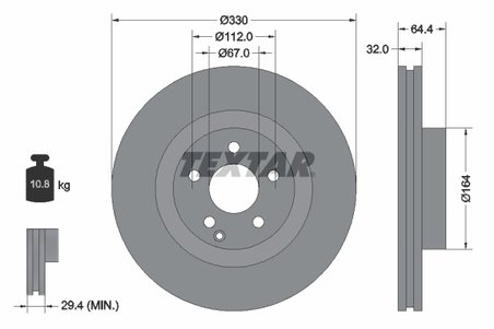 DISC FRANA TEXTAR 92119905 - Compatibil cu MERCEDES-BENZ, MERCEDES-BENZ (BBDC)