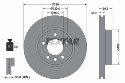 DISC FRANA TEXTAR 92121605 - Compatibil cu PORSCHE, VW