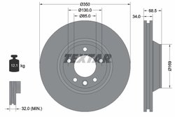 DISC FRANA TEXTAR 92121705 - Compatibil cu AUDI, PORSCHE, VW