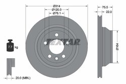 DISC FRANA TEXTAR 92121903 - Compatibil cu VW