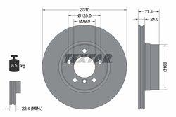 DISC FRANA TEXTAR 92122505 - Compatibil cu BMW, BMW (BRILLIANCE)