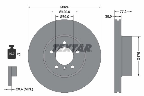 DISC FRANA TEXTAR 92122605 - Compatibil cu BMW, BMW (BRILLIANCE)