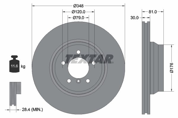 DISC FRANA TEXTAR 92122905 - Compatibil cu BMW