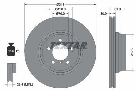 DISC FRANA TEXTAR 92122905 - Compatibil cu BMW