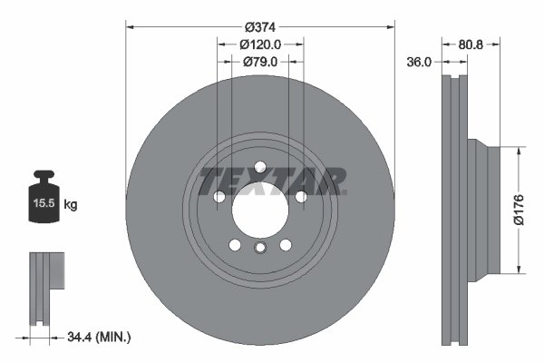 DISC FRANA TEXTAR 92123003 - Compatibil cu BMW