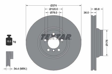 DISC FRANA TEXTAR 92123003 - Compatibil cu BMW