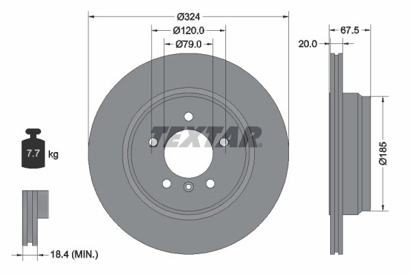 DISC FRANA TEXTAR 92123103 - Compatibil cu BMW