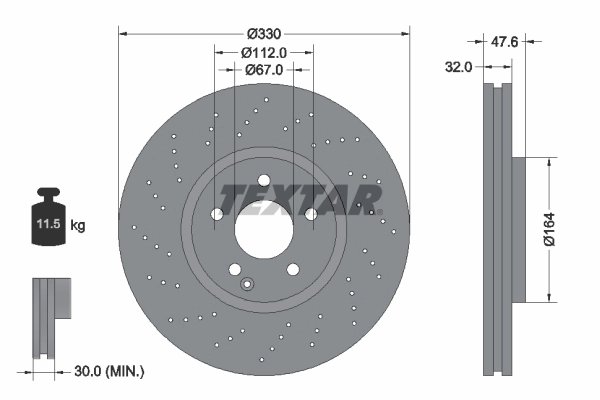 DISC FRANA TEXTAR 92124105 - Compatibil cu MERCEDES-BENZ