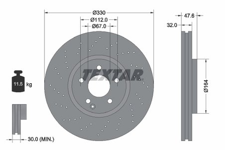 DISC FRANA TEXTAR 92124105 - Compatibil cu MERCEDES-BENZ