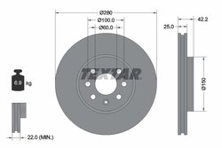 DISC FRANA TEXTAR 92124603 - Compatibil cu CHEVROLET, HOLDEN, OPEL, VAUXHALL