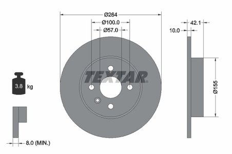 Disc frana Textar 92124703