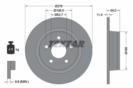 DISC FRANA TEXTAR 92124903 - Compatibil cu FORD
