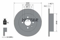 DISC FRANA TEXTAR 92125300 - Compatibil cu MG