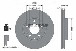 DISC FRANA TEXTAR 92125503 - Compatibil cu MAZDA