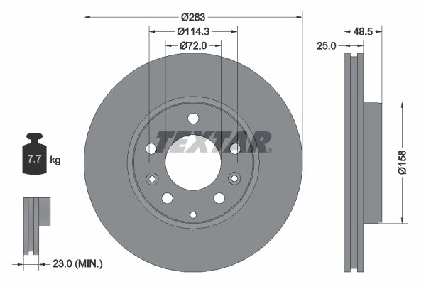 DISC FRANA TEXTAR 92125503 - Compatibil cu MAZDA