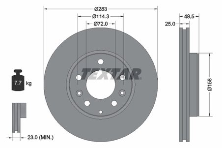 DISC FRANA TEXTAR 92125503 - Compatibil cu MAZDA