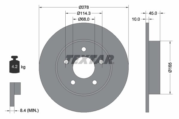 DISC FRANA TEXTAR 92125703 - Compatibil cu NISSAN