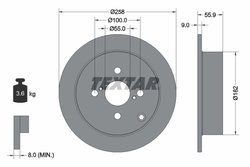 DISC FRANA TEXTAR 92126103 - Compatibil cu TOYOTA