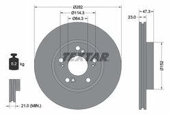 DISC FRANA TEXTAR 92128400 - Compatibil cu BYD, CIIMO, HONDA, HONDA (DONGFENG), HONDA (GAC)