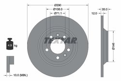 DISC FRANA TEXTAR 92129603 - Compatibil cu CITROEN, PEUGEOT