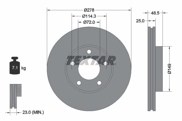 Disc frana Textar 92130303