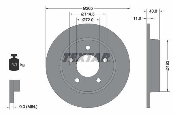 DISC FRANA TEXTAR 92130500 - Compatibil cu HAIMA (FAW), MAZDA, MAZDA (CHANGAN)