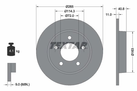 DISC FRANA TEXTAR 92130500 - Compatibil cu HAIMA (FAW), MAZDA, MAZDA (CHANGAN)