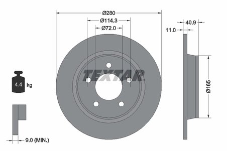 DISC FRANA TEXTAR 92130600 - Compatibil cu MAZDA, NISSAN