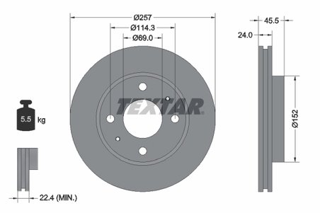 DISC FRANA TEXTAR 92130800 - Compatibil cu HYUNDAI, HYUNDAI (BEIJING), INOKOM