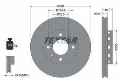 DISC FRANA TEXTAR 92131700 - Compatibil cu KIA, NAZA