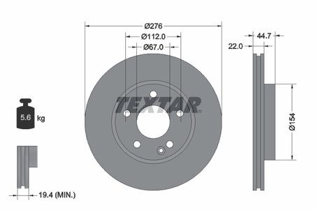 DISC FRANA TEXTAR 92131903 - Compatibil cu MERCEDES-BENZ