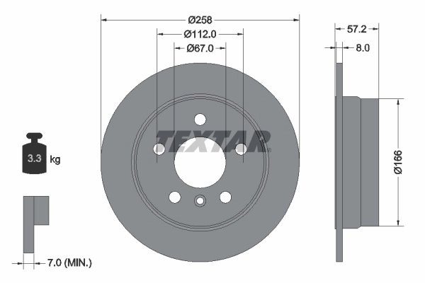 DISC FRANA TEXTAR 92132103 - Compatibil cu MERCEDES-BENZ
