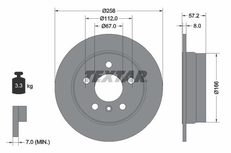 DISC FRANA TEXTAR 92132103 - Compatibil cu MERCEDES-BENZ