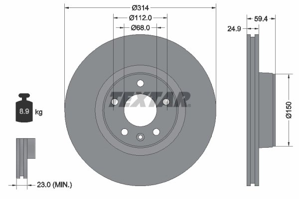 DISC FRANA TEXTAR 92132205 - Compatibil cu AUDI, AUDI (FAW)