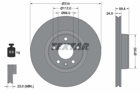 DISC FRANA TEXTAR 92132205 - Compatibil cu AUDI, AUDI (FAW)