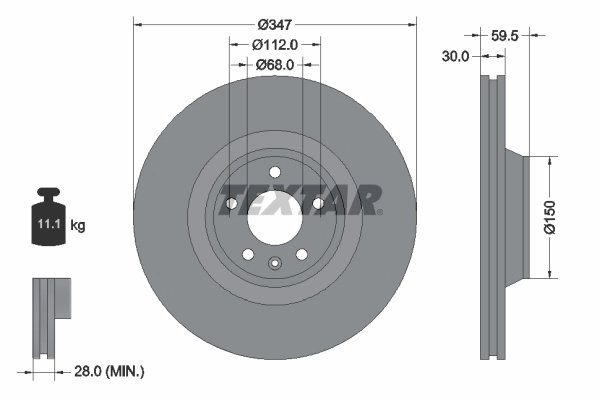 DISC FRANA TEXTAR 92132400 - Piesa auto compatibila cu mai multe marci