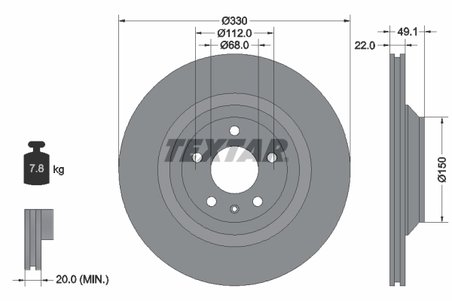 DISC FRANA TEXTAR 92132603 - Compatibil cu AUDI, AUDI (FAW)