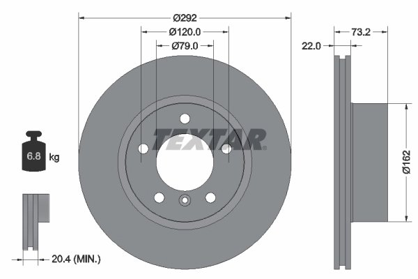 DISC FRANA TEXTAR 92132805 - Compatibil cu BMW, BMW (BRILLIANCE)
