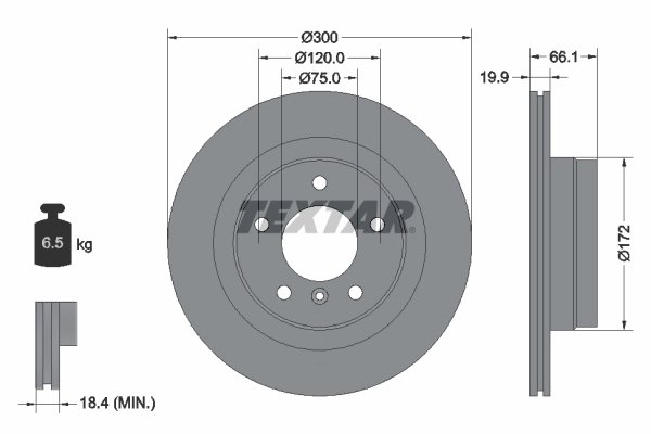 DISC FRANA TEXTAR 92133003 - Compatibil cu BMW, BMW (BRILLIANCE)