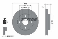 DISC FRANA TEXTAR 92133500 - Compatibil cu CHEVROLET, DAEWOO, HOLDEN