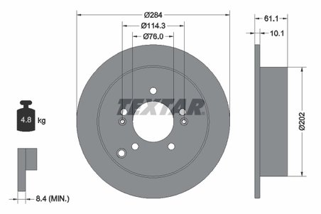 Disc frana Textar 92134000