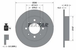 DISC FRANA TEXTAR 92134303 - Compatibil cu HORKI (DYK), KIA, KIA (DYK)