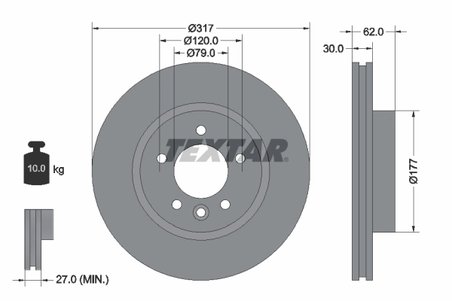 DISC FRANA TEXTAR 92134505 - Compatibil cu LAND ROVER