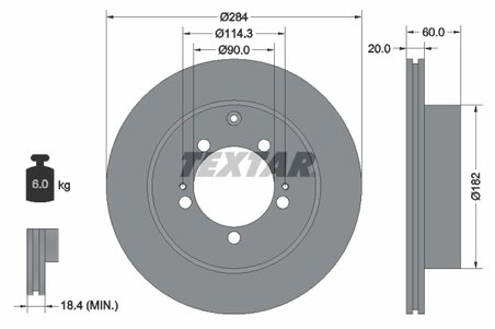 DISC FRANA TEXTAR 92134700 - Compatibil cu MITSUBISHI