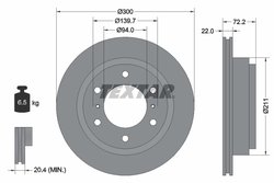DISC FRANA TEXTAR 92135103 - Compatibil cu MITSUBISHI, MITSUBISHI (GAC)