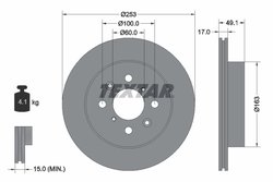 DISC FRANA TEXTAR 92135303 - Compatibil cu CHEVROLET, OPEL, SUBARU, SUZUKI, VAUXHALL