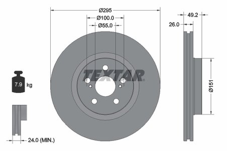 DISC FRANA TEXTAR 92135603 - Compatibil cu TOYOTA