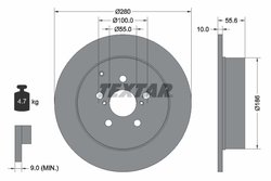 DISC FRANA TEXTAR 92135703 - Compatibil cu TOYOTA