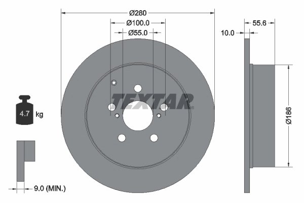 Disc frana Textar 92135703