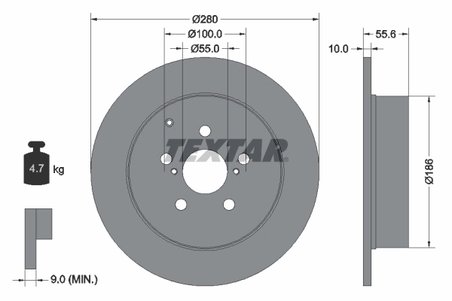 Disc frana Textar 92135703